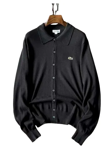 Lacoste Sweater - Black Knit Cardigan
