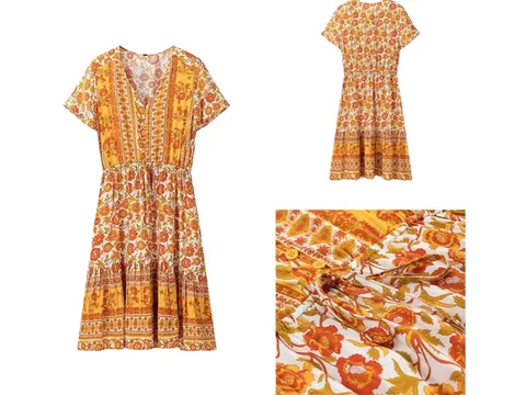 Zara Dress - Orange Floral Mini