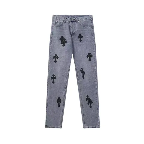 Chrome Hearts Jeans - Light Wash Cross Patch