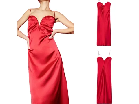 Zara Dress - Red Satin Maxi II