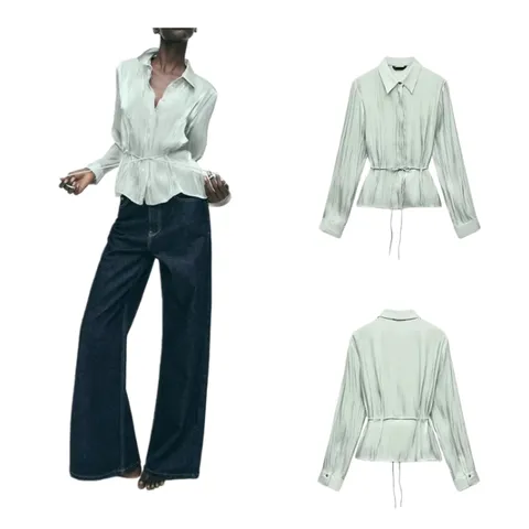 Zara Shirt - Mint Tie-Waist