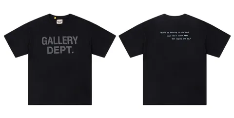 Gallery Dept Tee - Black Tonal Logo, Relaxed
