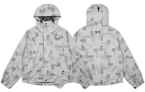 Mertra Jacket - White Pixel Zip Hoodie