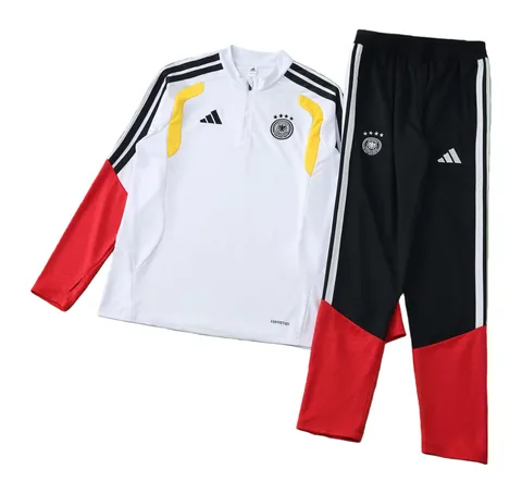 2026 FIFA World Cup Germany Half zip training suit set - White & Red Tracksuit