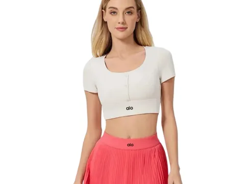 Alo Vest - White Cropped Tee