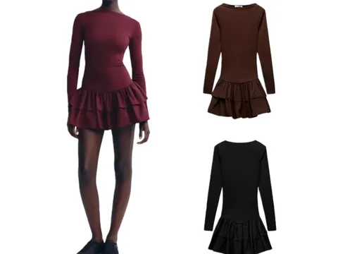 Zara Dress - Long Sleeve Mini Multi-Colour