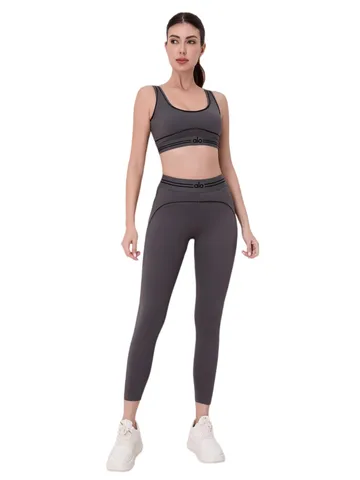 Alo Set - Charcoal Bra & Leggings