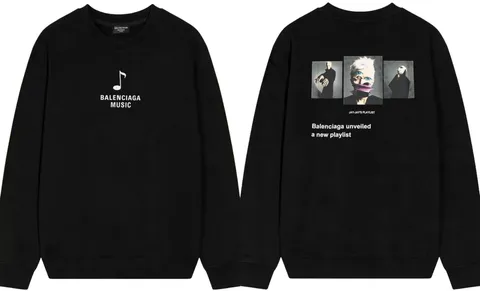 Balenciaga Hoodie - Black Photo Print, Relaxed