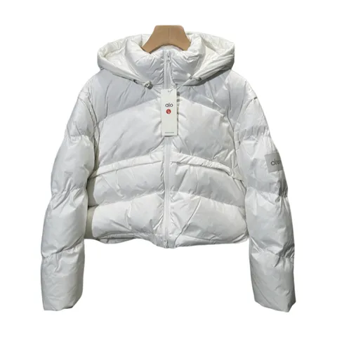 Alo Quilted Jacket - White Cropped Puffer