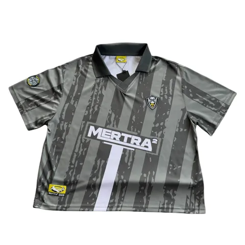 Mertra Tee - Grey Stripe Football Tee