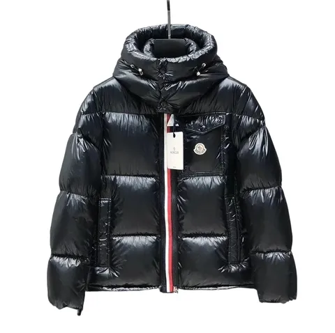 Moncler Down Jacket - Black Tricolour Zip