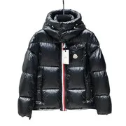 Moncler Down Jacket - Black Tricolour Zip