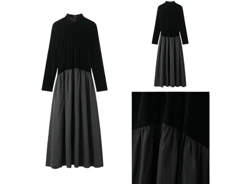 Zara Dress - Black Velvet Maxi