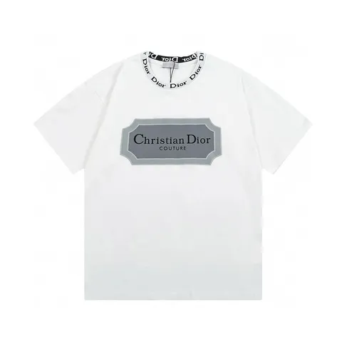 Dior Tee - White Logo Collar