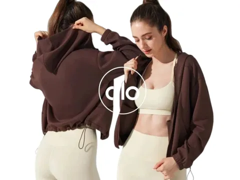 Alo Hoodie - Brown Cropped Zip Hoodie