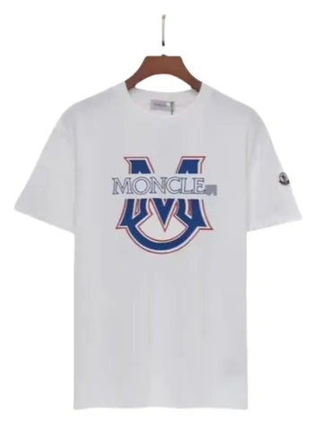 Moncler Tee - White Blue Logo