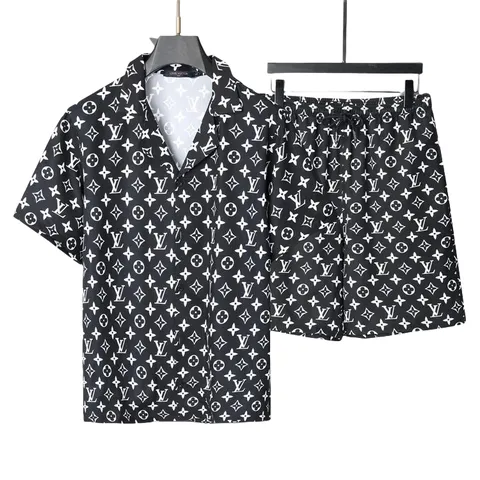 Lv Set - Black Monogram Shirt Set
