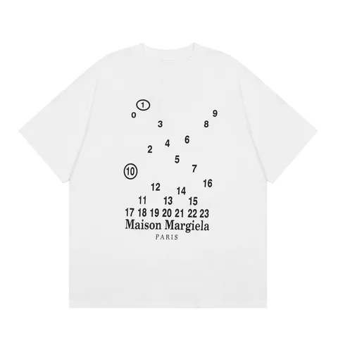Maison Margiela Tee - White Numbers, Cotton