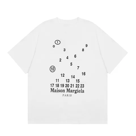 Maison Margiela Tee - White Numbers, Cotton