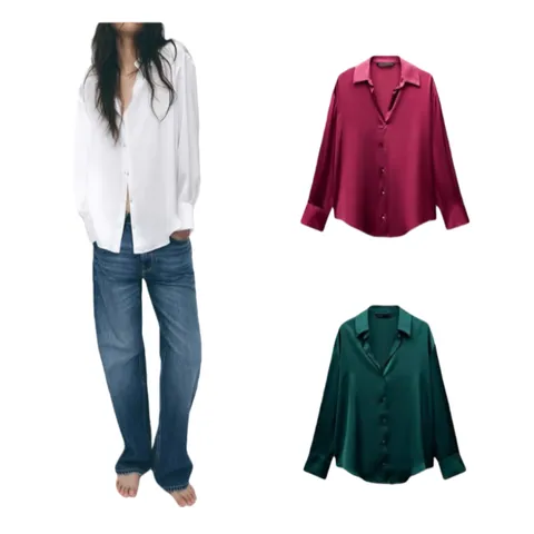Zara Shirt - Satin Multi-Colour