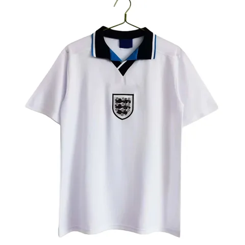1996 season England home Retro Fan version - White Navy Collar