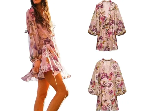 Zara Dress - Pink Floral Mini