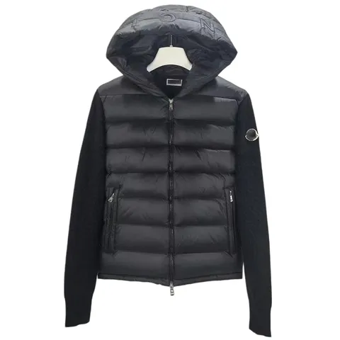 Moncler Down Jacket - Charcoal Knit Hybrid