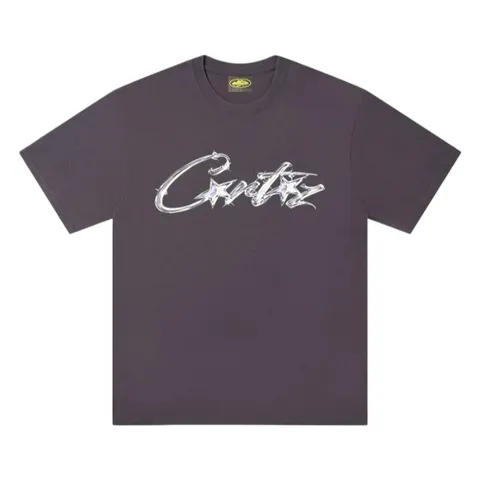 Corteiz Tee - Charcoal Chrome Script
