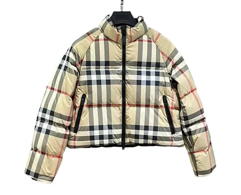 Burberry Down Jacket - Check Cropped Puffer