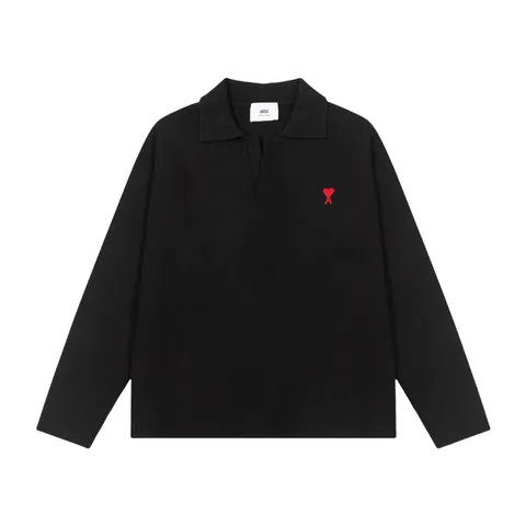 Ami Sweater - Black Knit Polo