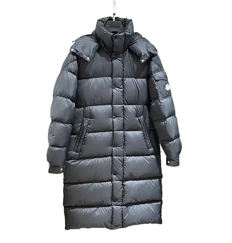 Moncler Down Jacket - Grey Long Hooded