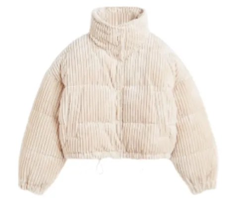 Zara Jacket - Cream Corduroy Puffer