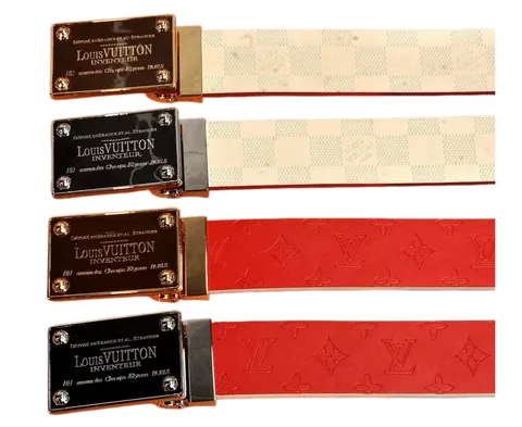 LV Belt - Red & White Plaque Buckle