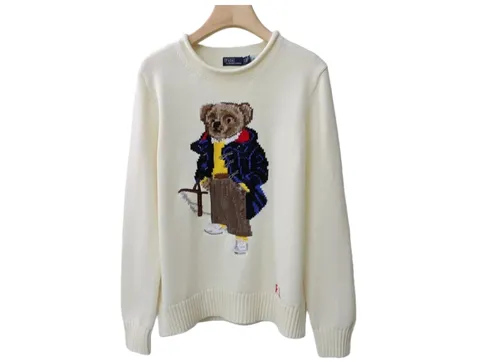 Ralph Lauren Polo Bear - Cream Bear Knit, Embroidered