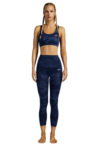 Alo Set - Navy Camo Bra & Leggings