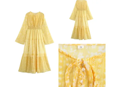 Zara Dress - Yellow Tiered Maxi