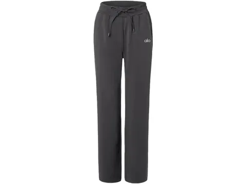 Alo Pants - Charcoal Wide-Leg, Relaxed