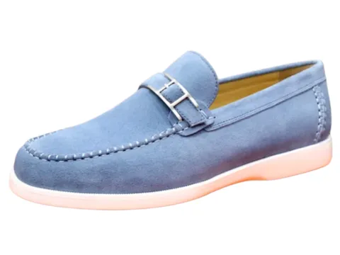 Hermes Shoes - Sky Blue Suede Loafer