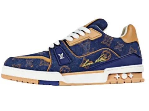 LV Trainer - Navy Monogram Trainer
