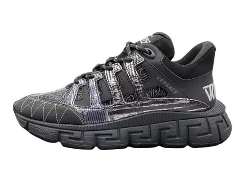 Versace Chain Shoes - Black Greca
