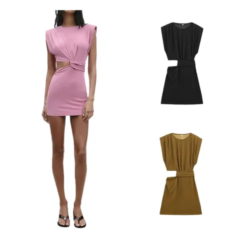 Zara Dress - Cut-Out Mini Multi-Colour