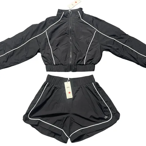 Alo Set - Black Piped Jacket & Shorts