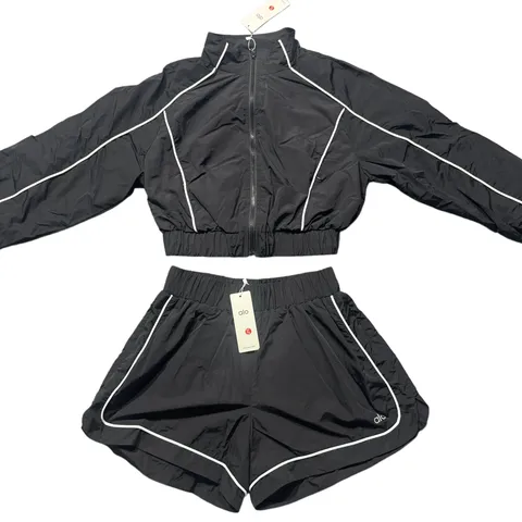 Alo Set - Black Piped Jacket & Shorts