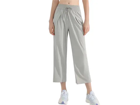Alo Pants - Sage Cropped Wide-Leg
