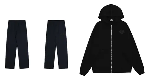 Mertra Set - Navy Zip Set, Embroidered
