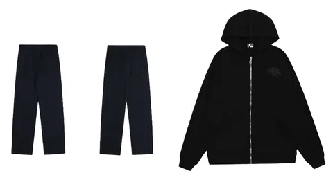 Mertra Set - Navy Zip Set, Embroidered