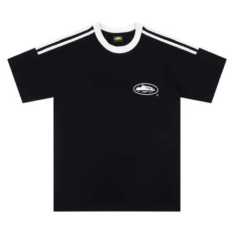 Corteiz Tee - Black Stripe Sleeve