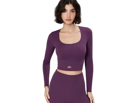 Alo Long Tee - Plum Cropped
