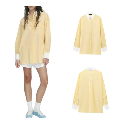 Zara Shirt - Yellow Oversized, Poplin
