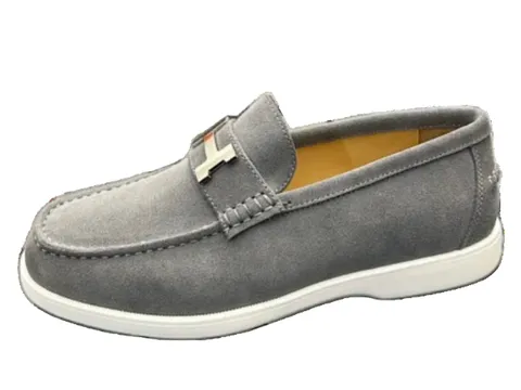 Hermes Loafers - Grey Suede Loafer